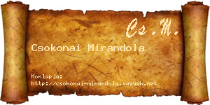 Csokonai Mirandola névjegykártya